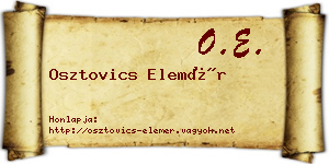 Osztovics Elemér névjegykártya