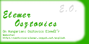 elemer osztovics business card